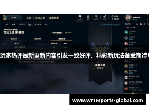 玩家热评最新更新内容引发一致好评，精彩新玩法备受期待！